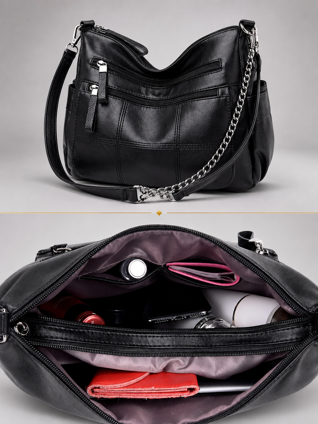 Patchwork Multi-Pocket Hobo | Leipzig