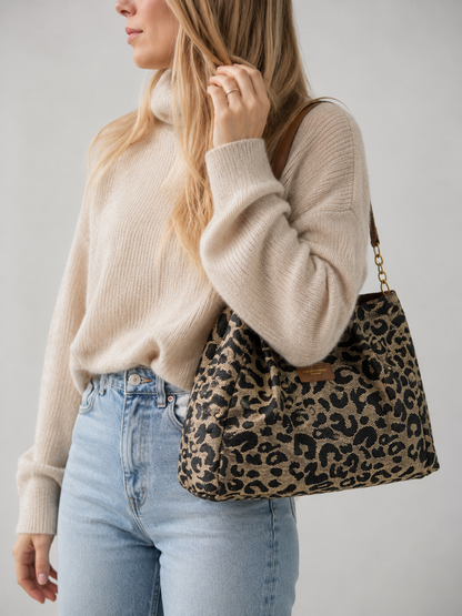 Leopard Print Chain Tote bag | Antibes