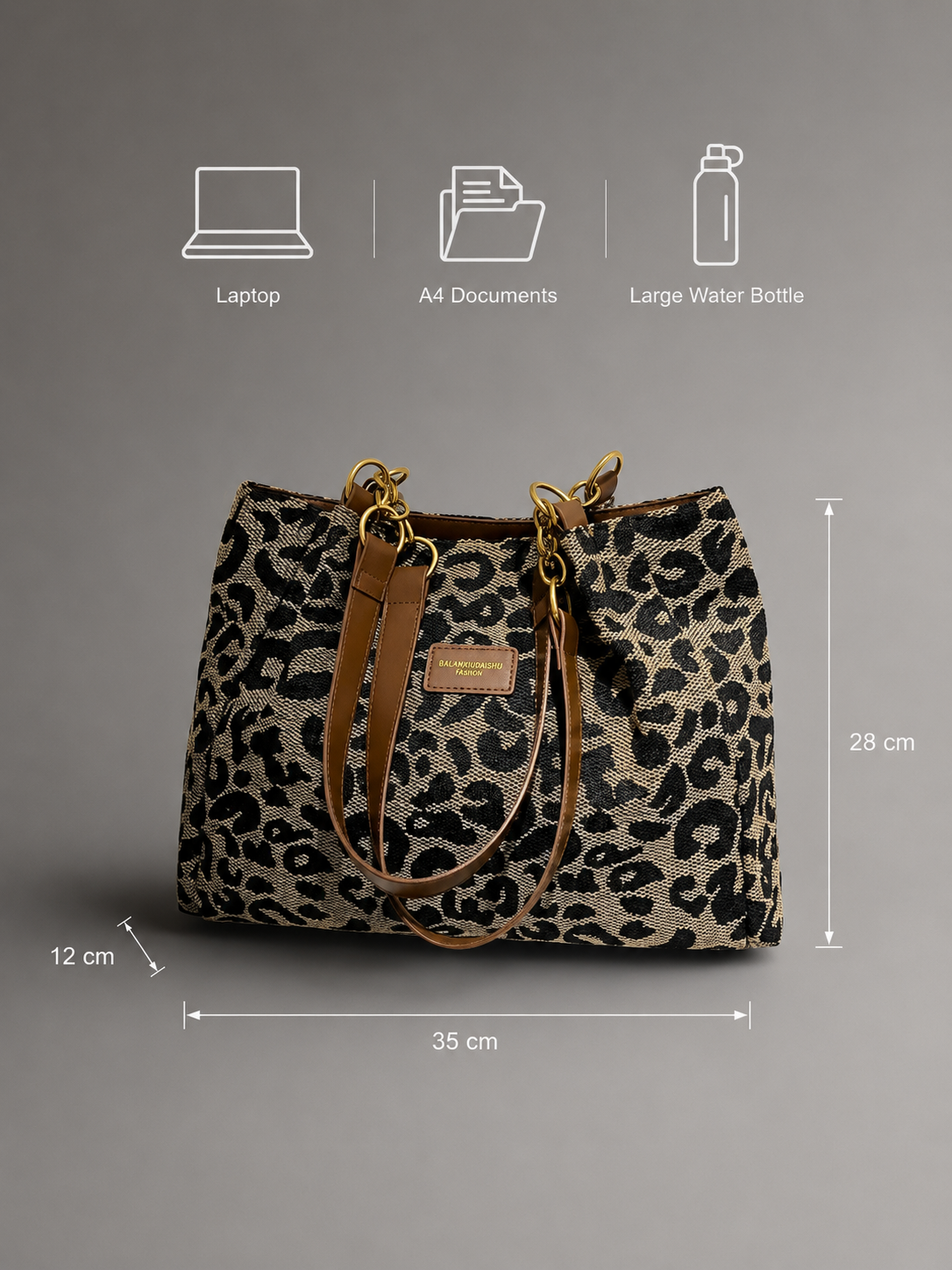 Leopard Print Chain Tote bag | Antibes