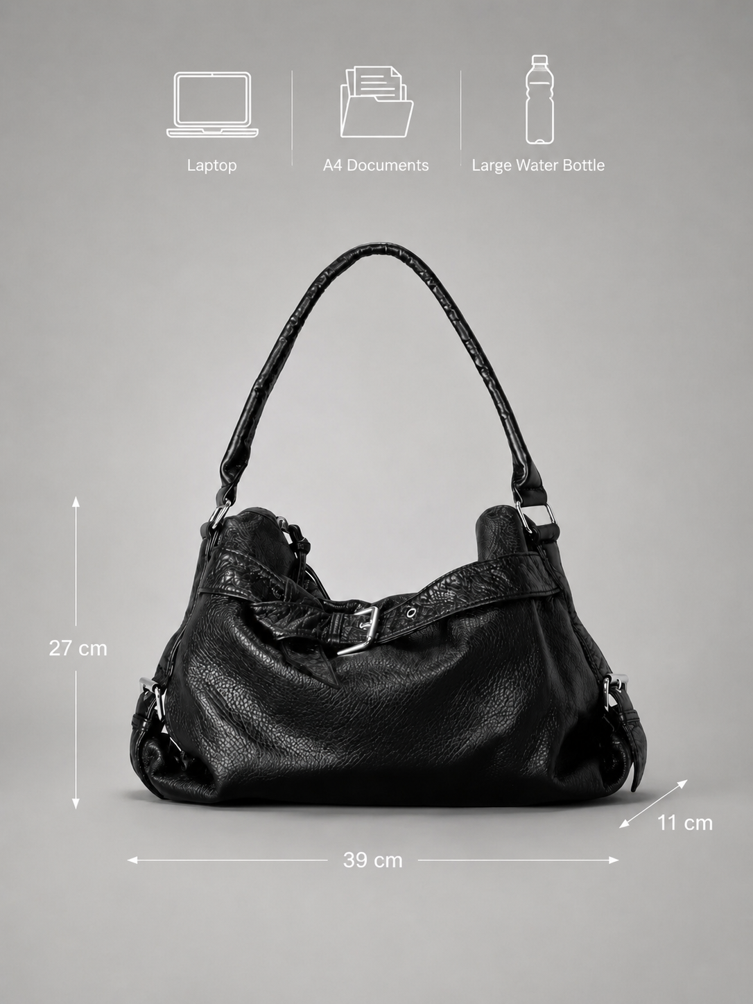 Biker Buckle Hobo Bag | Reims