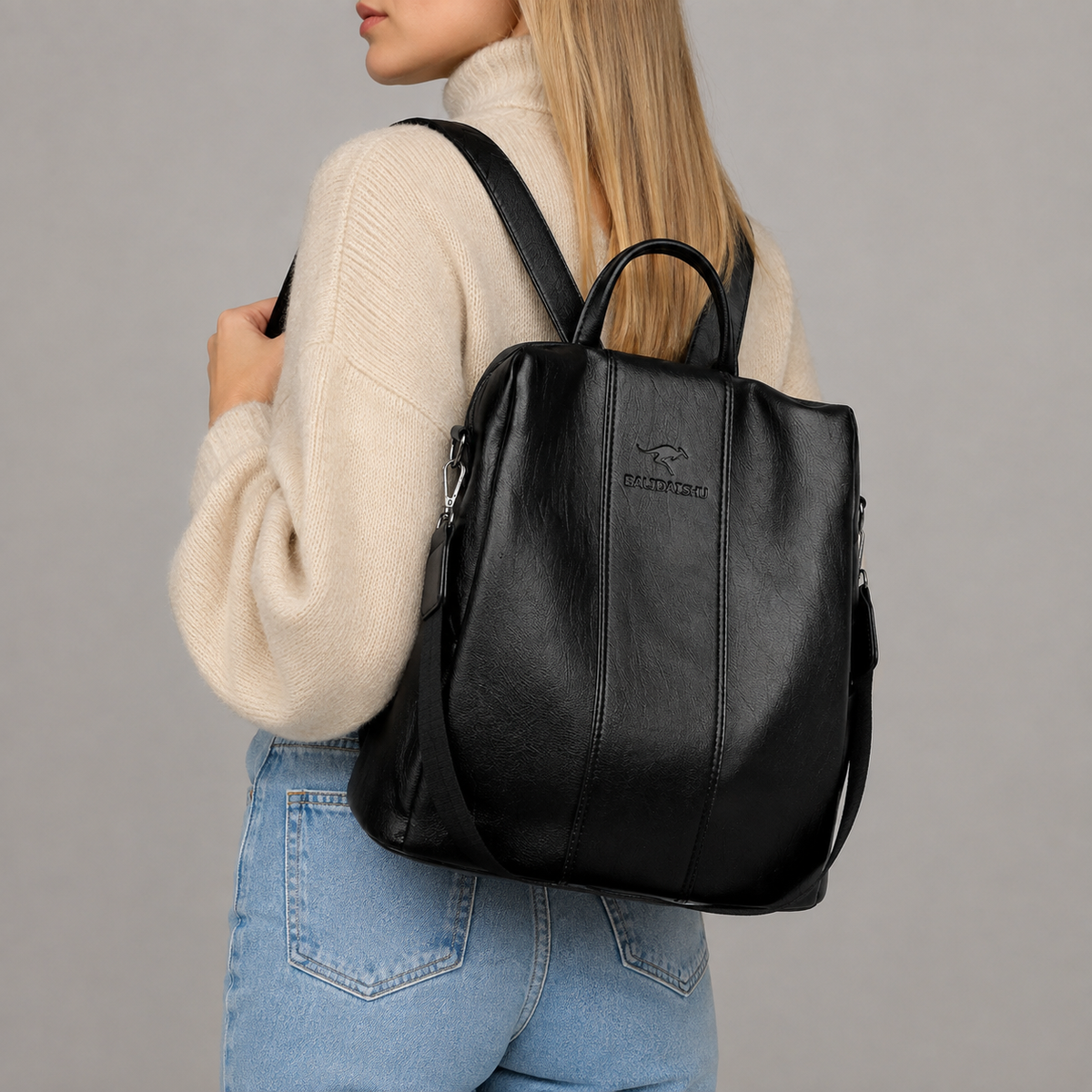 Anti Theft Leather Backpack | Ingolstadt