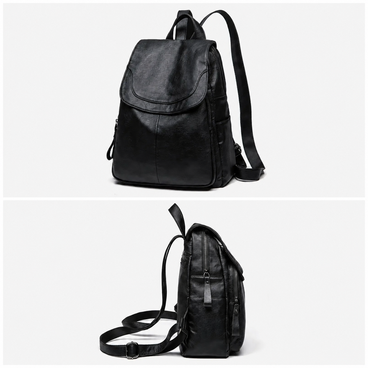 Flap leather Backpack | Calais