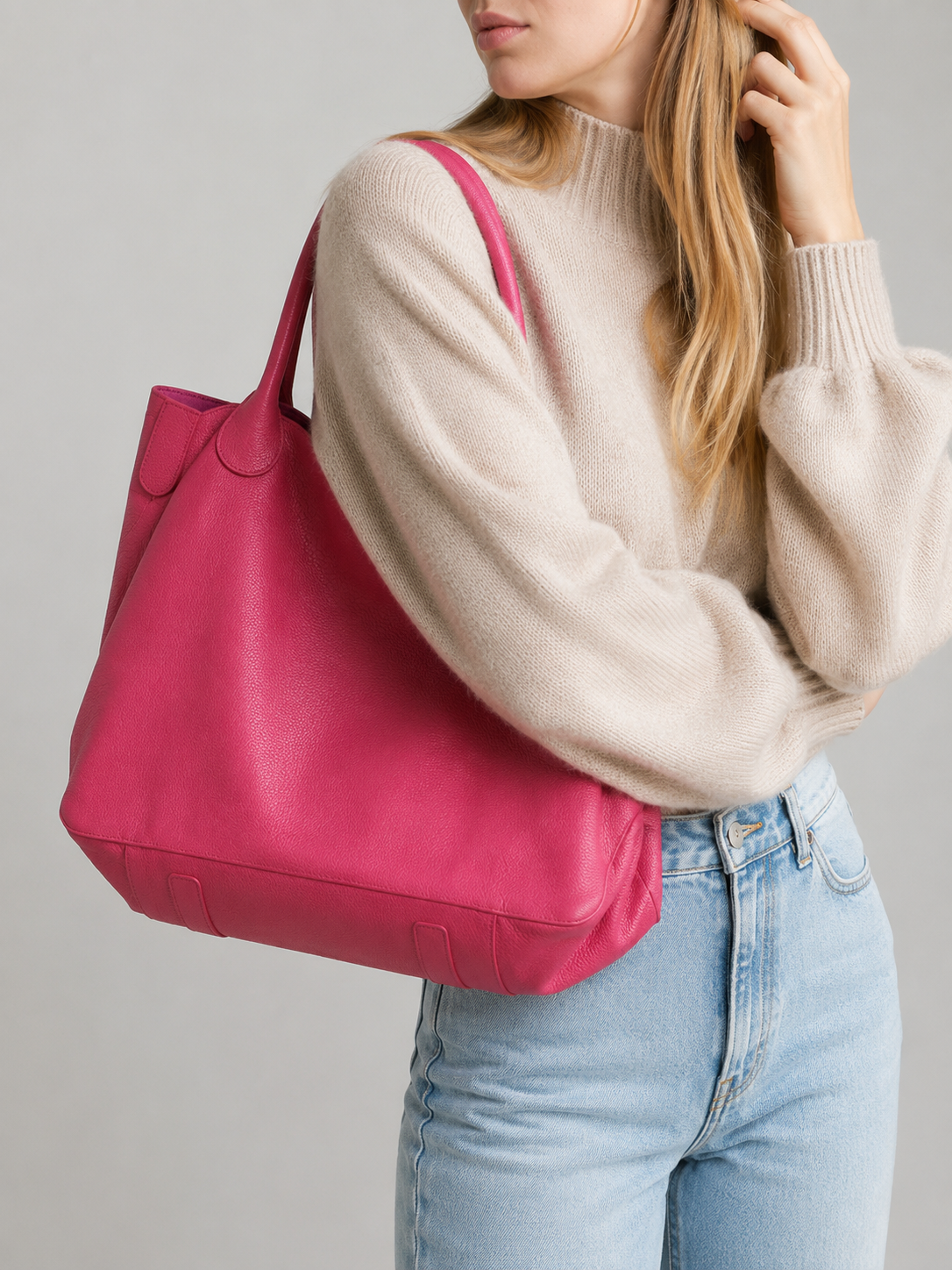 Genuine Leather Oversized Tote | Chamonix