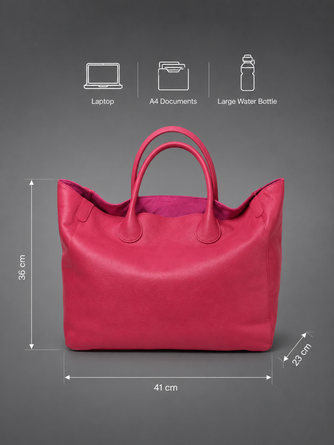 Genuine Leather Oversized Tote | Chamonix