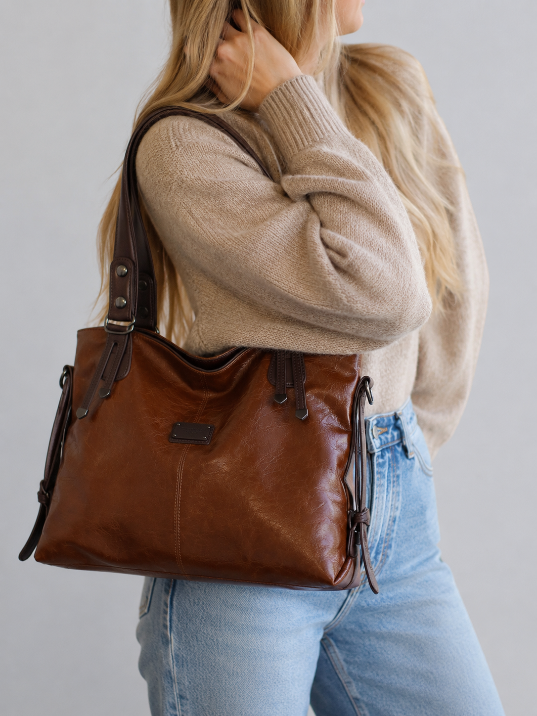 Vintage Leather Tote Bag | Angers
