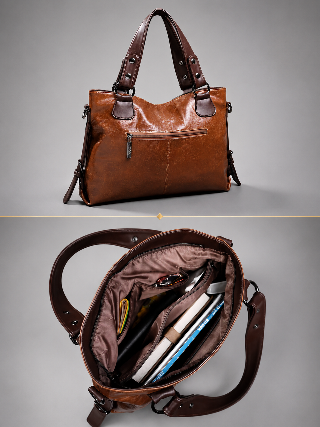 Vintage Leather Tote Bag | Angers