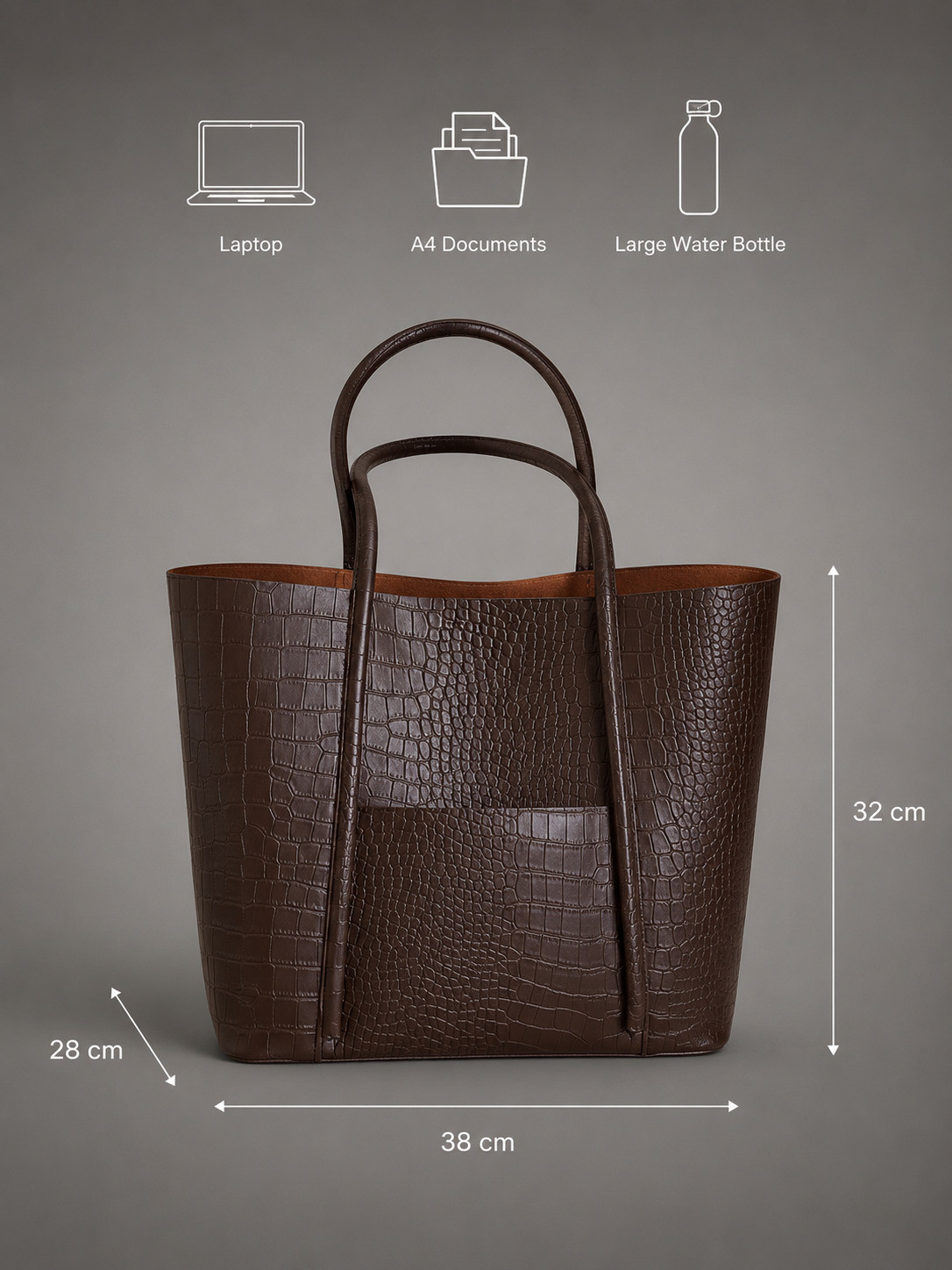 Croc-Embossed Tote & pouch| Ostend