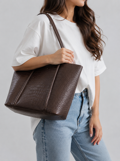 Croc-Embossed Tote & pouch| Ostend