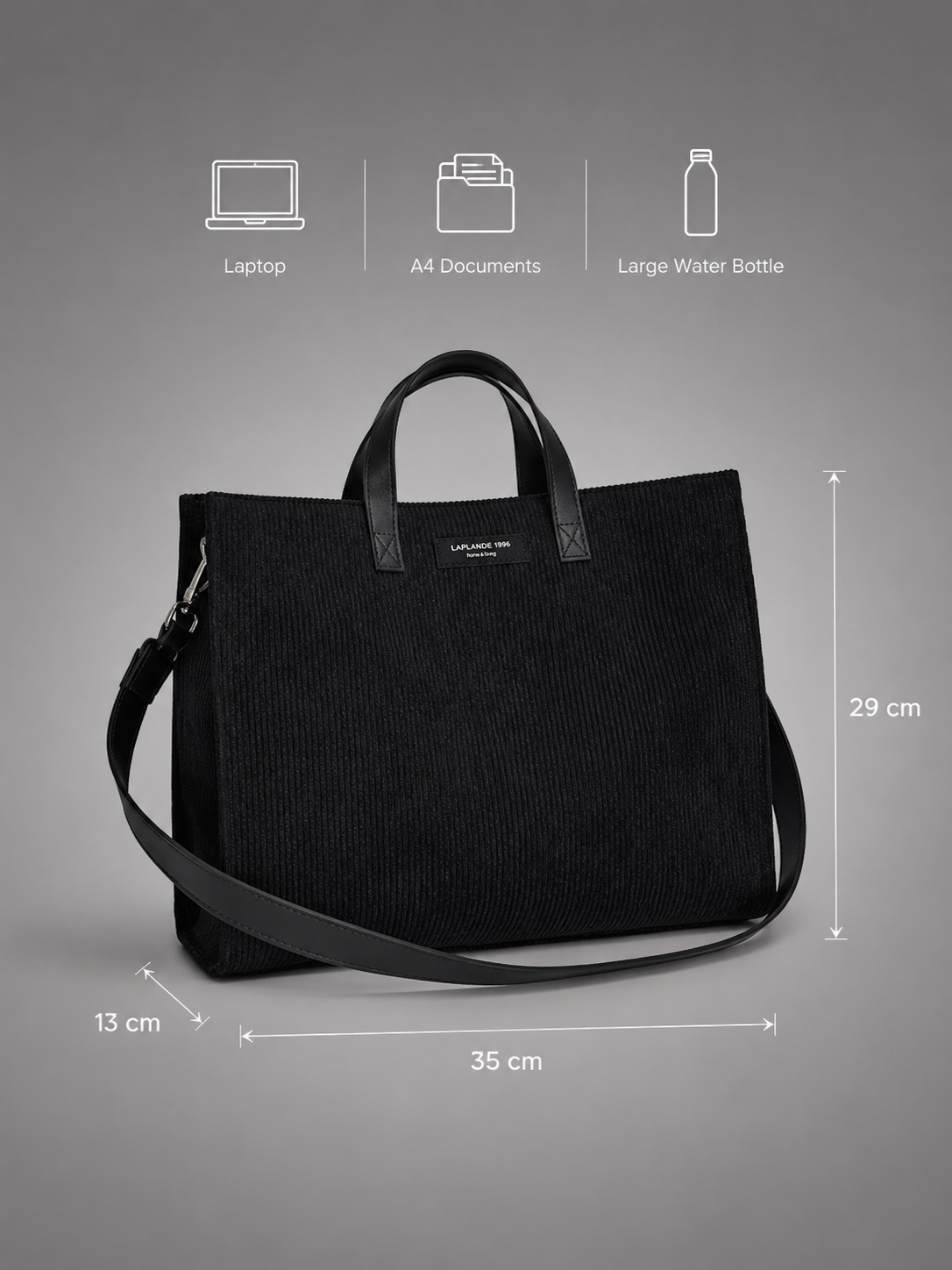 Corduroy Structured Tote Bag | Metz