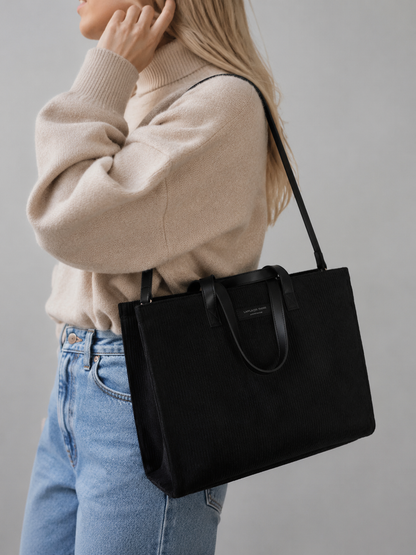 Corduroy Structured Tote Bag | Metz