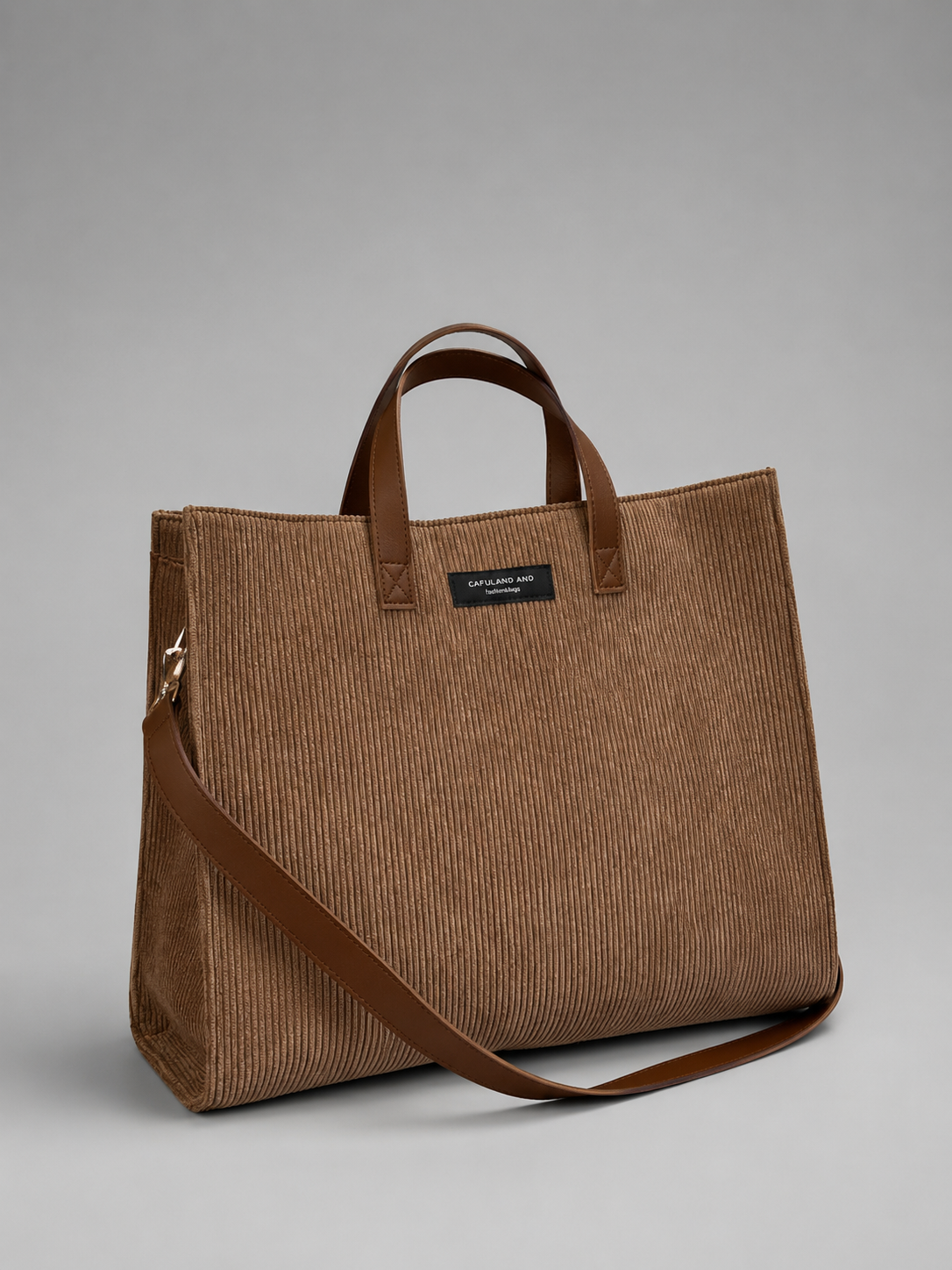 Corduroy Structured Tote Bag | Metz