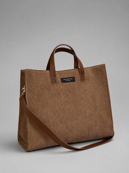 Corduroy Structured Tote Bag | Metz