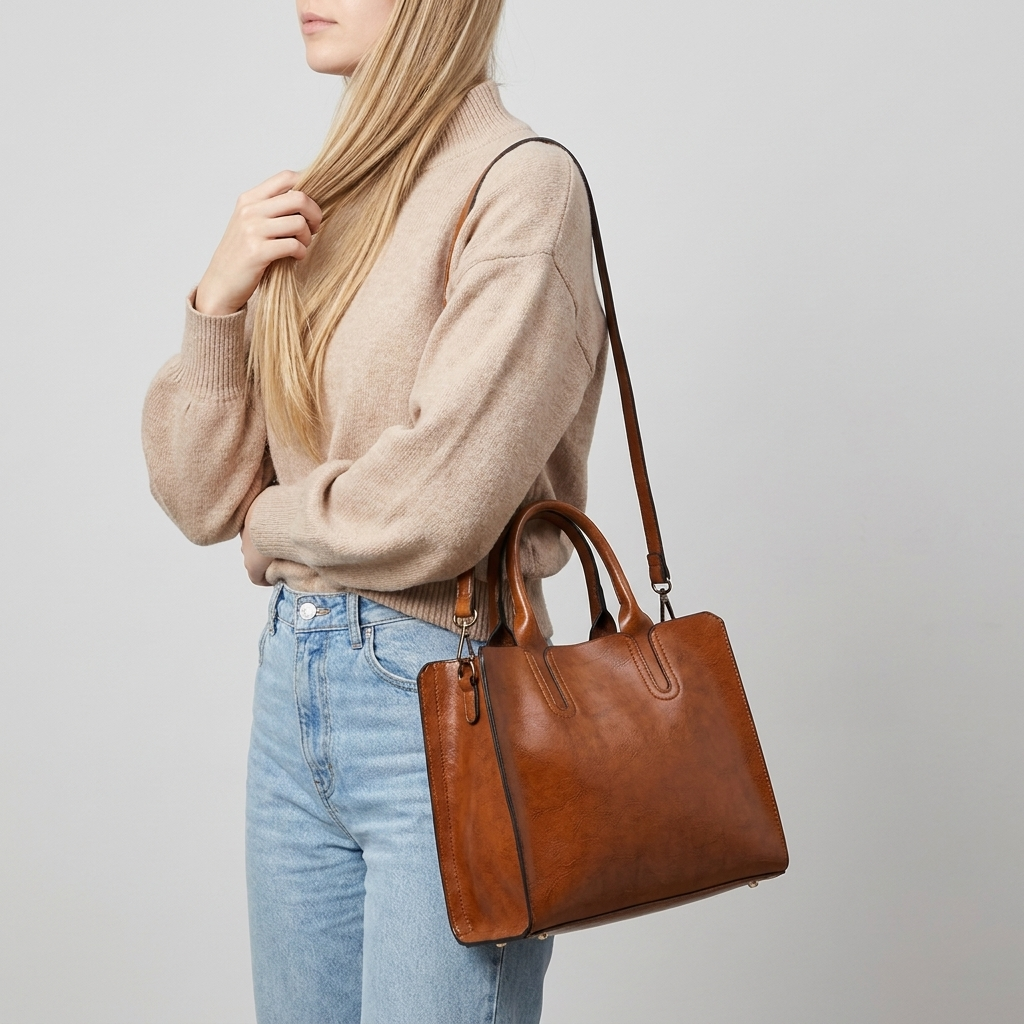 Structured Leather Tote Bag | Lyon