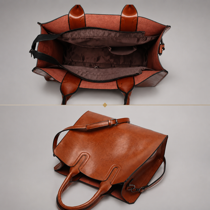 Structured Leather Tote Bag | Lyon