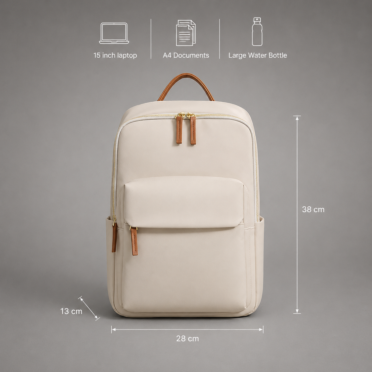 Tan Trim Laptop Backpack | Bremen