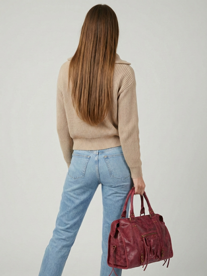 Large handbag for work with zip