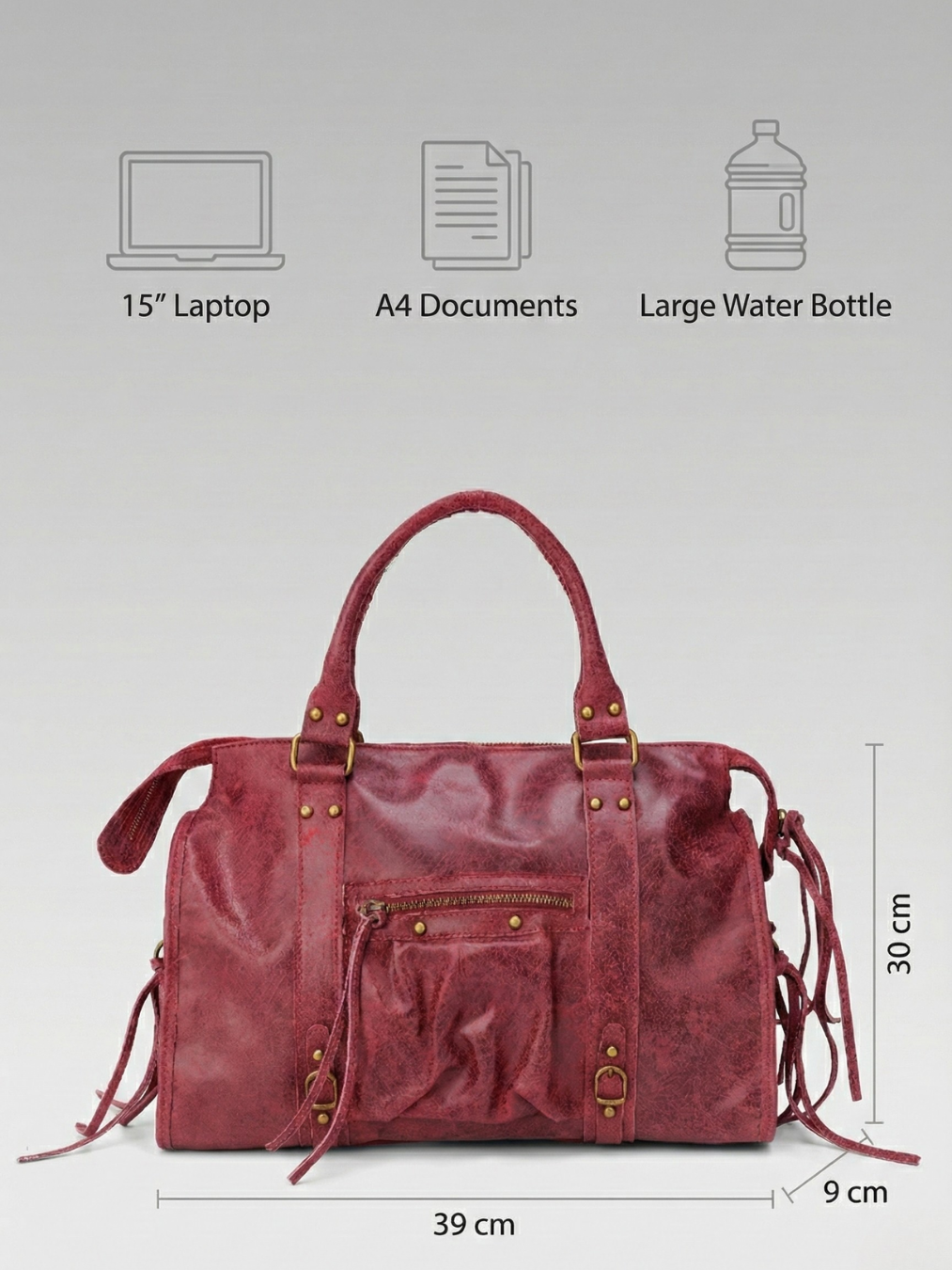 Large handbag for work with zip