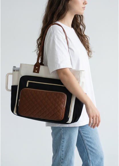 Tote Bag for University 15.6 Laptop & water bottle | Mykonos