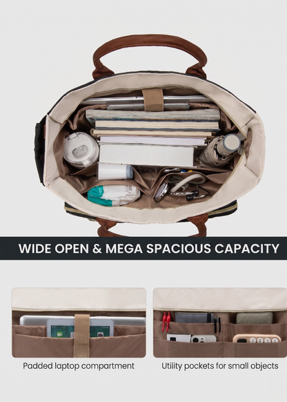 Tote Bag for University 15.6 Laptop & water bottle | Mykonos