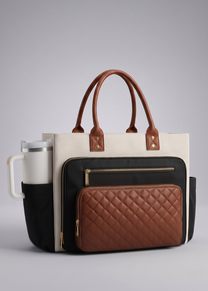 Tote Bag for University 15.6 Laptop & water bottle | Mykonos