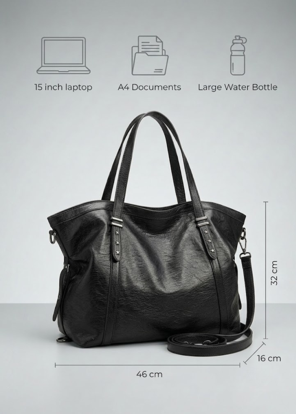 Oversized Soft Leather Tote |  Berlin