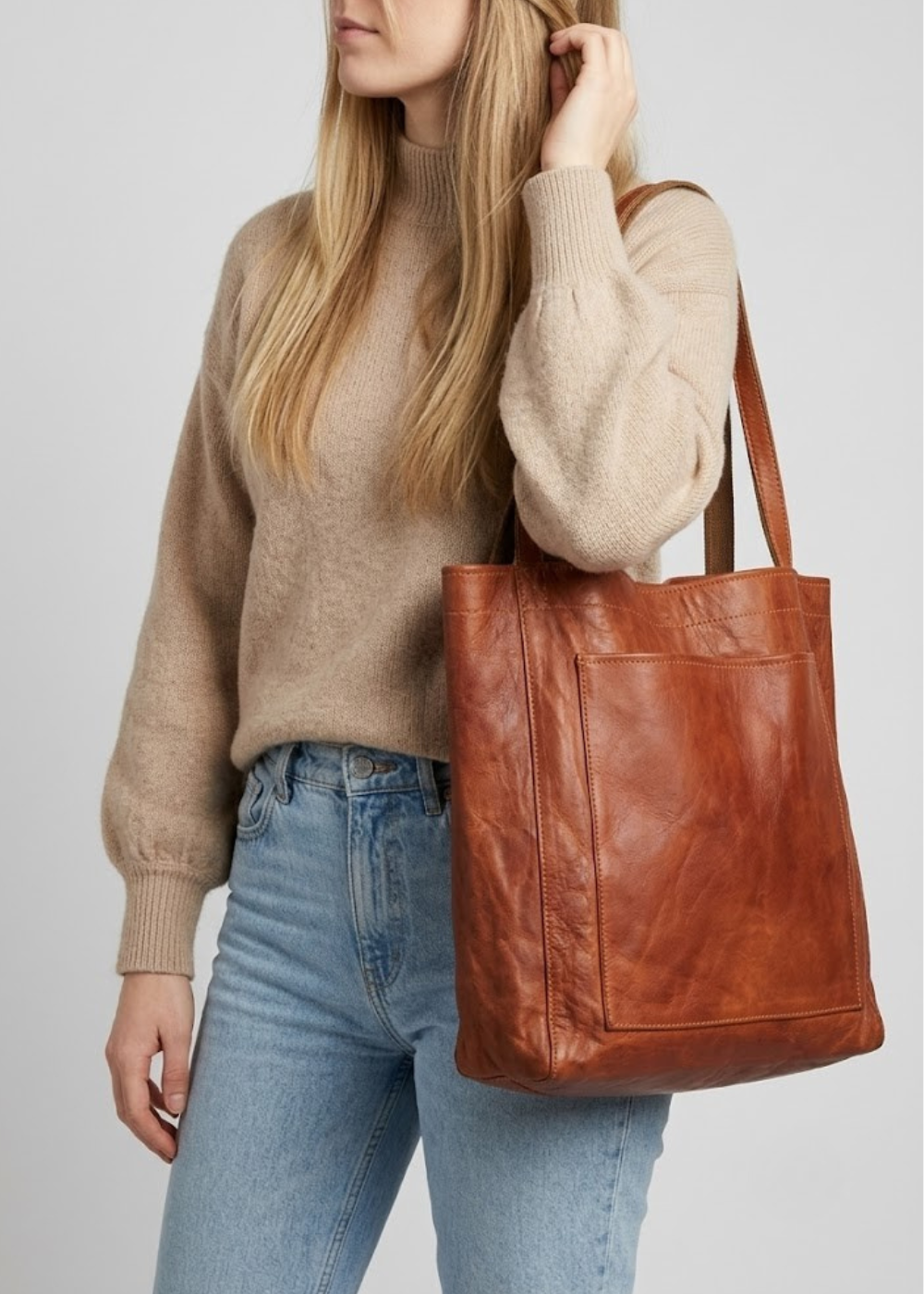 Oil Wax Leather Totebag |  Antwerp