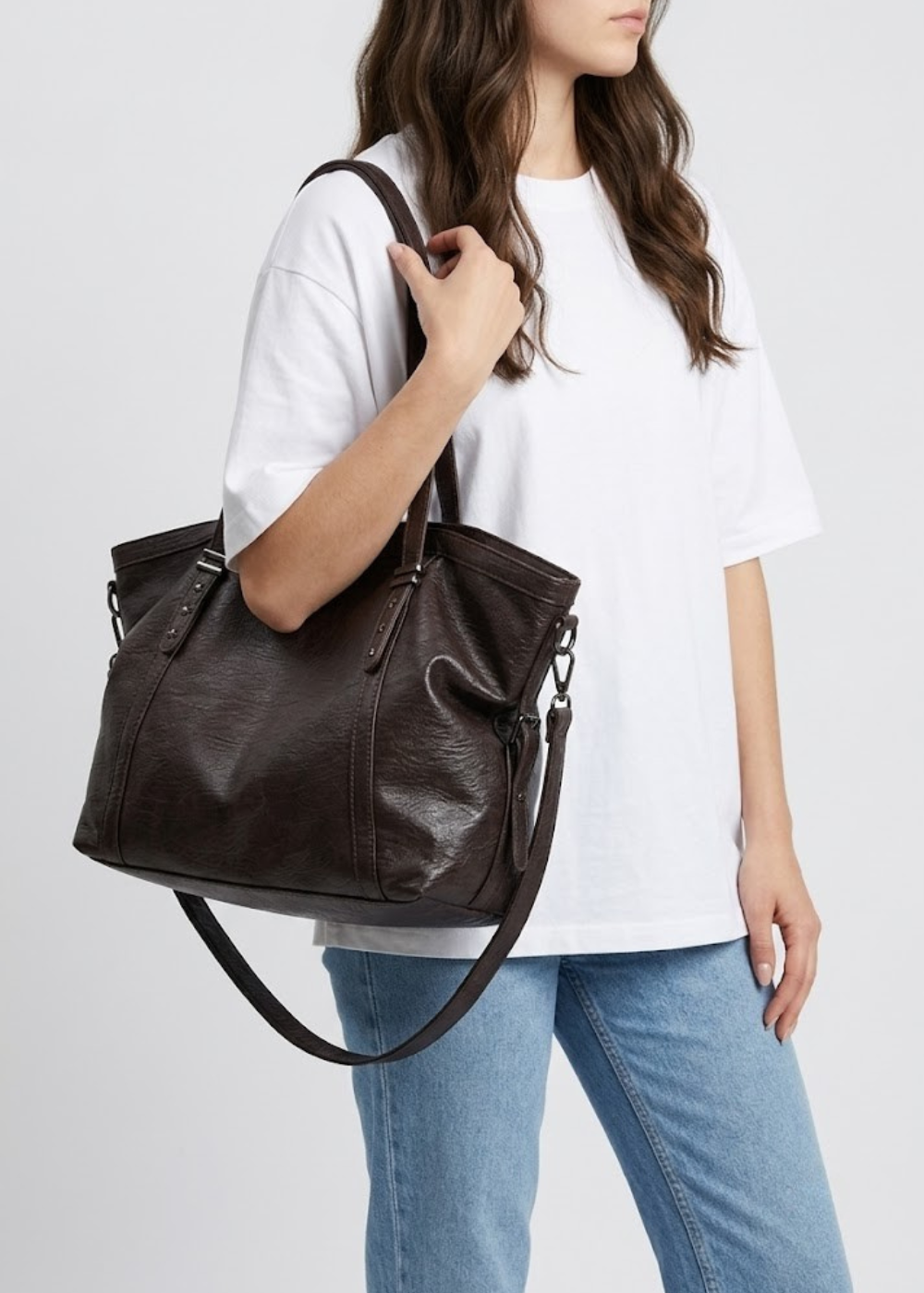 Oversized Soft Leather Tote |  Berlin