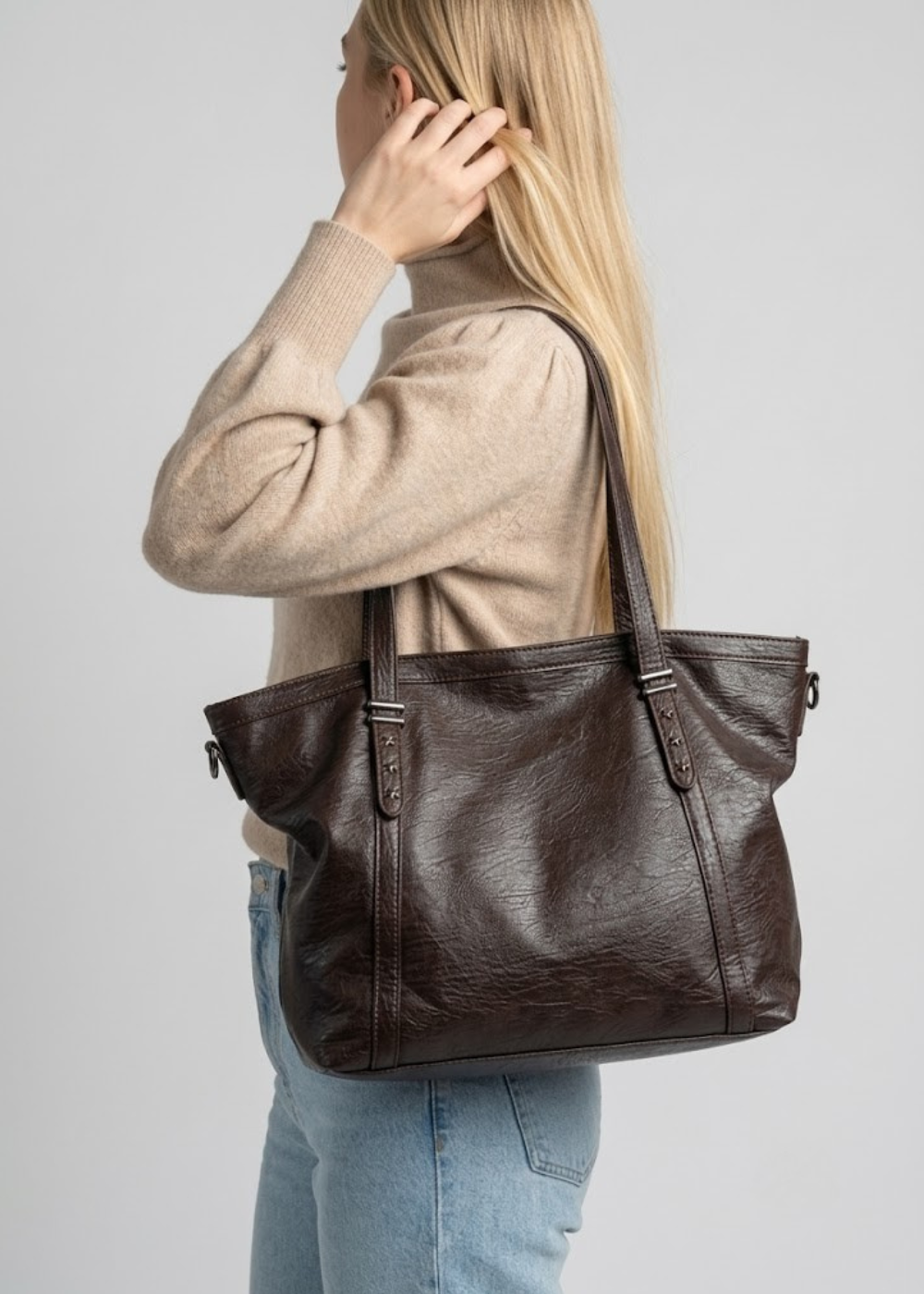 Oversized Soft Leather Tote |  Berlin