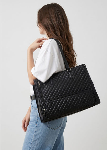 Black leather Ladies Lunch Tote Bag | The Clerkenwell