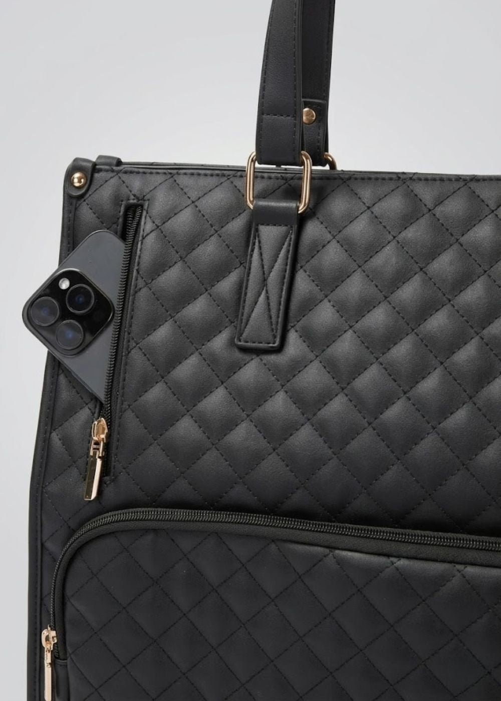 Black leather Ladies Lunch Tote Bag | The Clerkenwell
