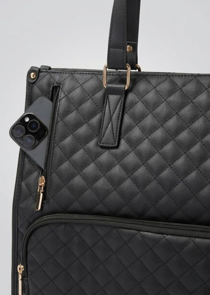 Black leather Ladies Lunch Tote Bag | The Clerkenwell