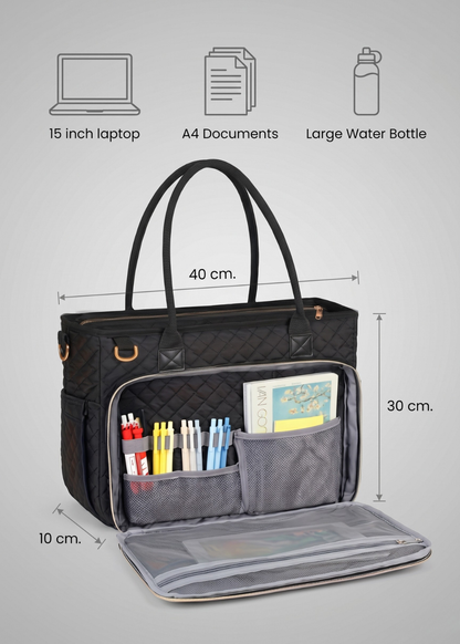 Tote Bag for University  Laptop & Insulated Pockets | Rhodes