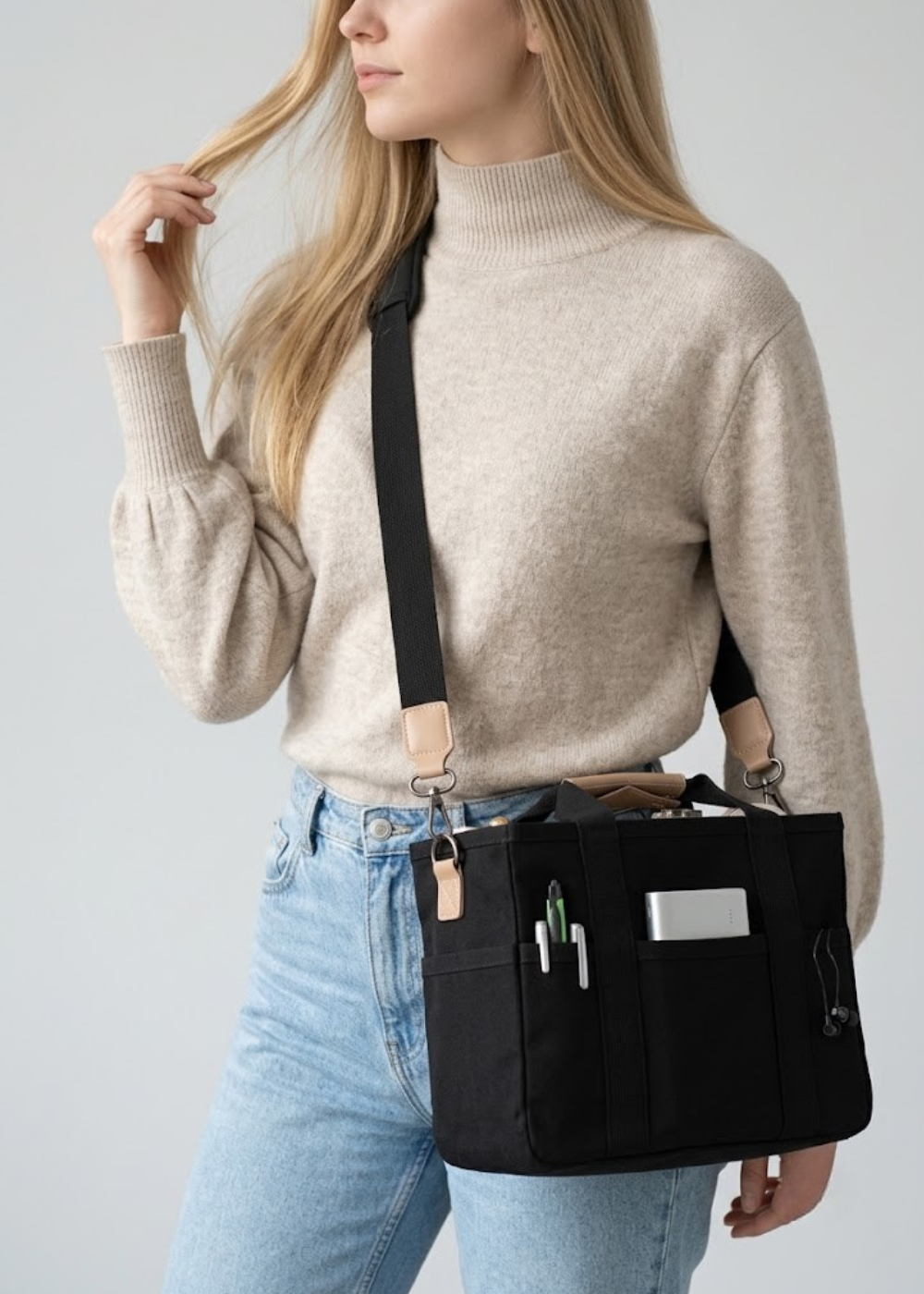 Multi-Pocket Canvas Tote Bag | Copenhagen