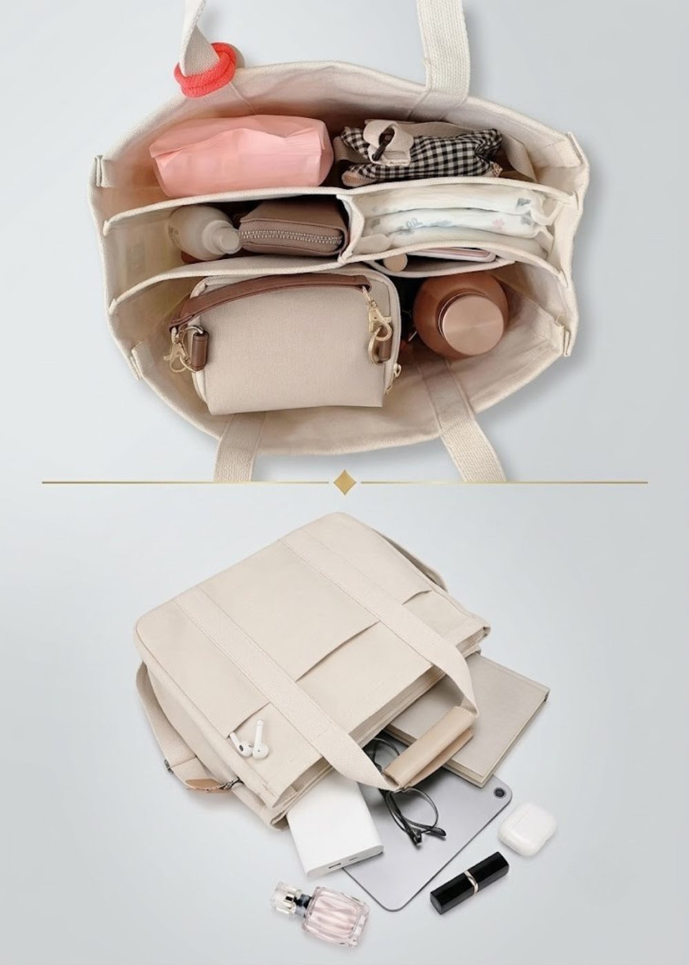 Multi-Pocket Canvas Tote Bag | Copenhagen