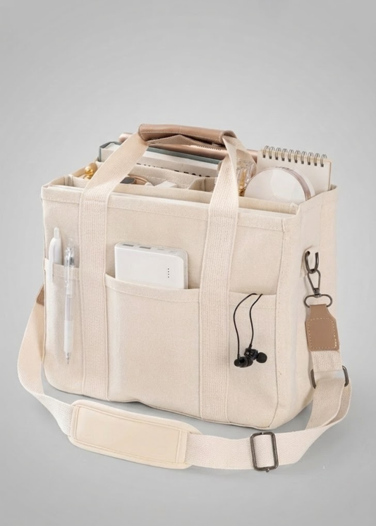 Multi-Pocket Canvas Tote Bag | Copenhagen