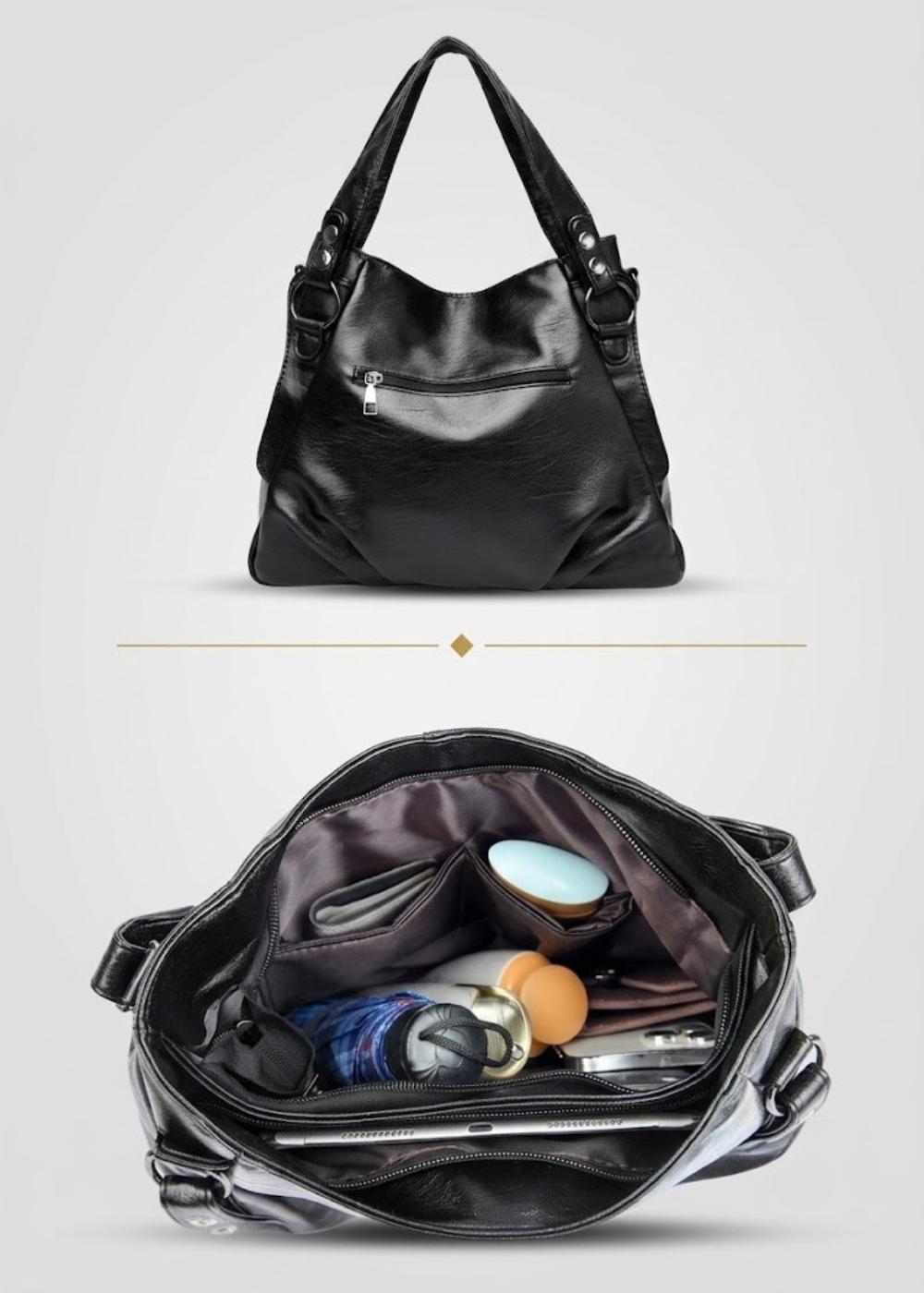 Ruched Leather Hobo Bag | Tallinn