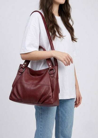 Ruched Leather Hobo Bag | Tallinn