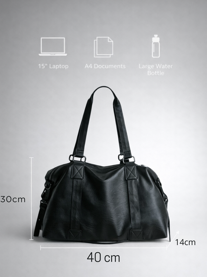 university bag with wide shoulder straps