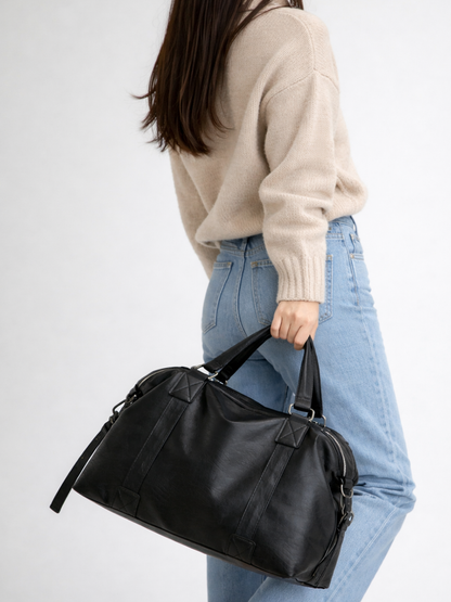 university bag with wide shoulder straps