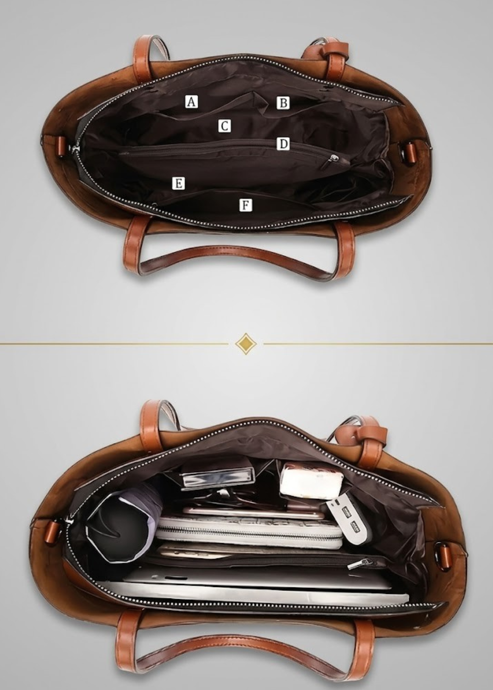 Vintage Leather Work Tote, Munich