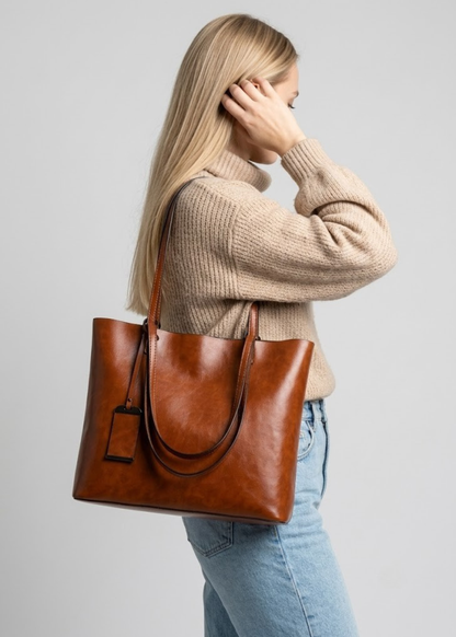 Vintage Leather Work Tote, Munich