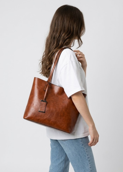 Vintage Leather Work Tote, Munich