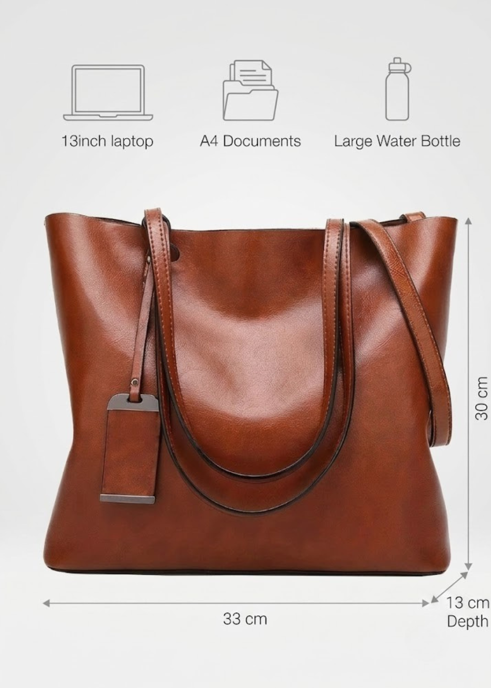 Vintage Leather Work Tote, Munich