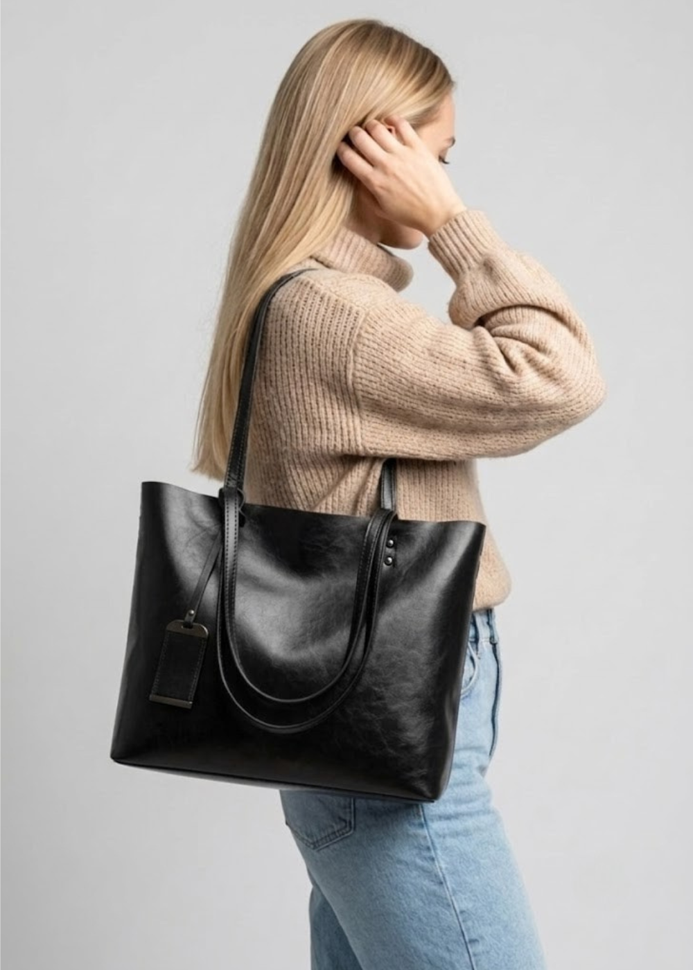 Vintage Leather Work Tote, Munich