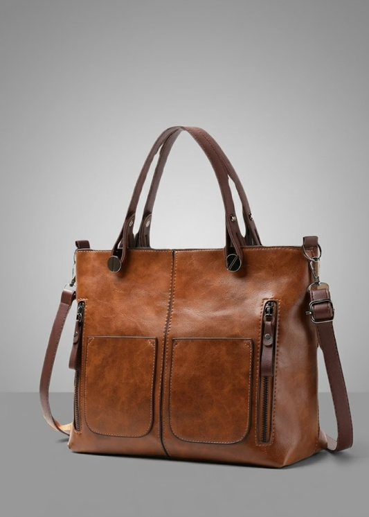 Retro Square leather  Tote Bag, Krakow