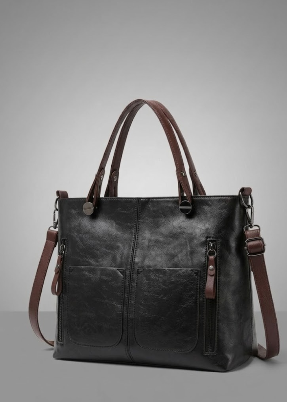 Retro Square leather  Tote Bag, Krakow